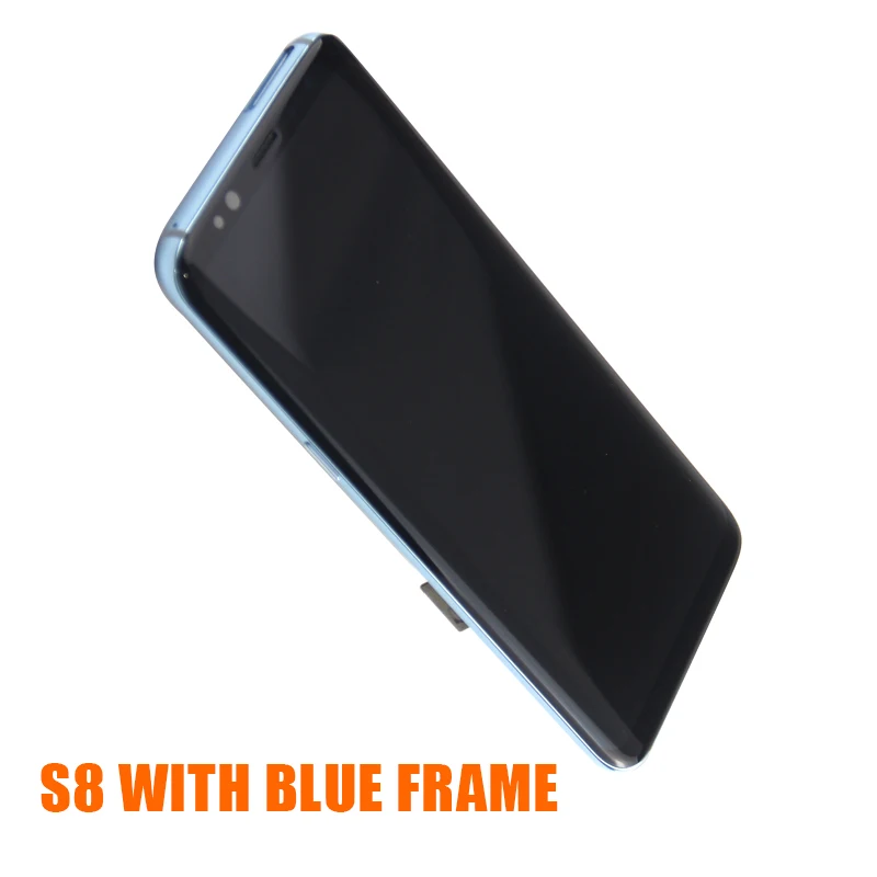 Для samsung Galaxy S8 plus G950F G950A G955f G955u ЖК-дисплей с сенсорным экраном дигитайзер супер AMOLED экран+ рамка - Цвет: S8 WITH BLUE FRAME