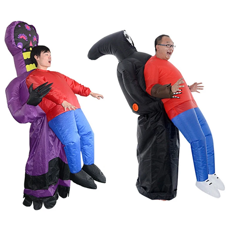 

Hot Inflatable Grim Reaper Costume for Halloween Parties Battery Operated One Size Fits Most Adults CGU 88