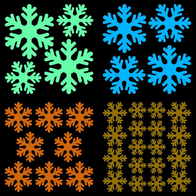 Glow in Dark Snowflake Stickers Shop Glass Window Kid Room Wall Christmas Decoration Luminous Sticker Happy New Year Decor Decal | Дом и сад