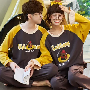 

Soft Cotton Lovers 2PCS Shirt&Pants Lingerie Autumn New Pajamas Sleepwear Nightwear Casual Pyjamas Home Clothes Homewear