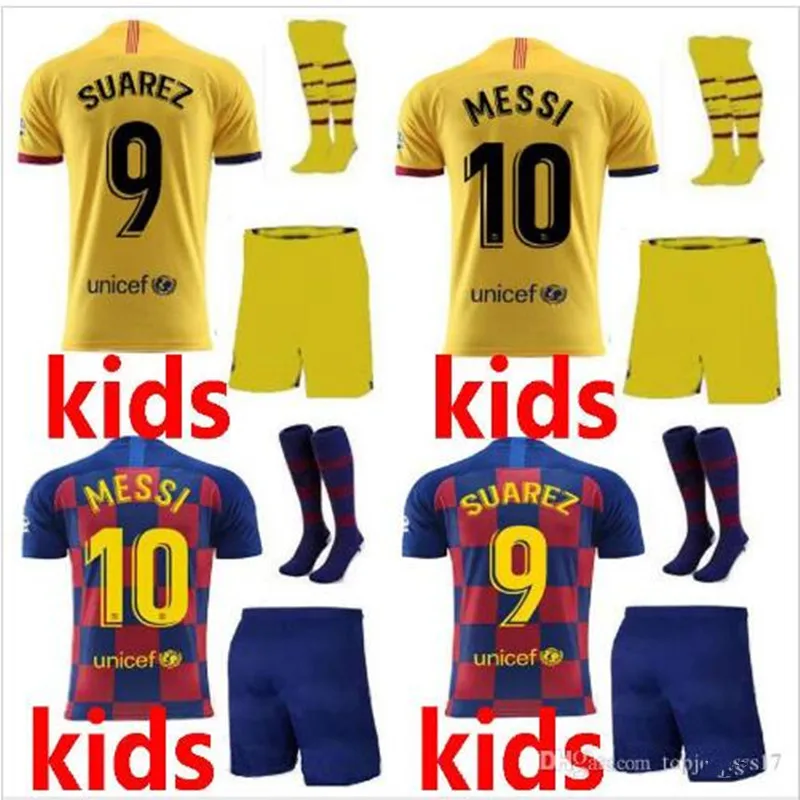 Детский комплект, коллекция года, Джерси, Футбольная лига, детский костюм+ носки, 19/20 SUAREZ COUTINHO ARTHUR DE LIGT DE JONG, Детская футболка для футбола