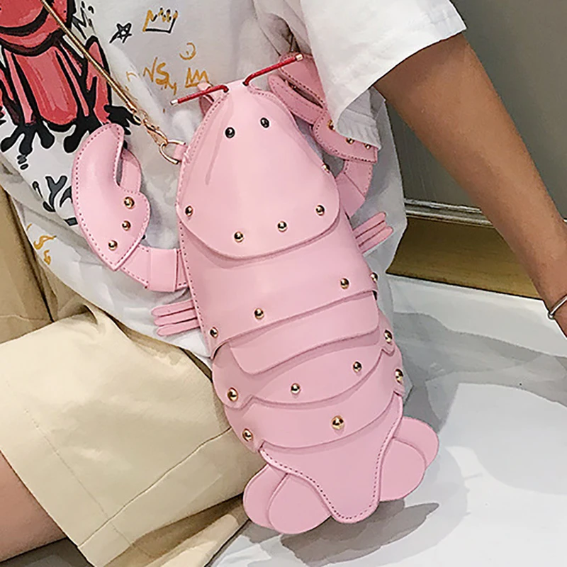 Fun Cute Fashion Lobster Style Pu Leather Girl