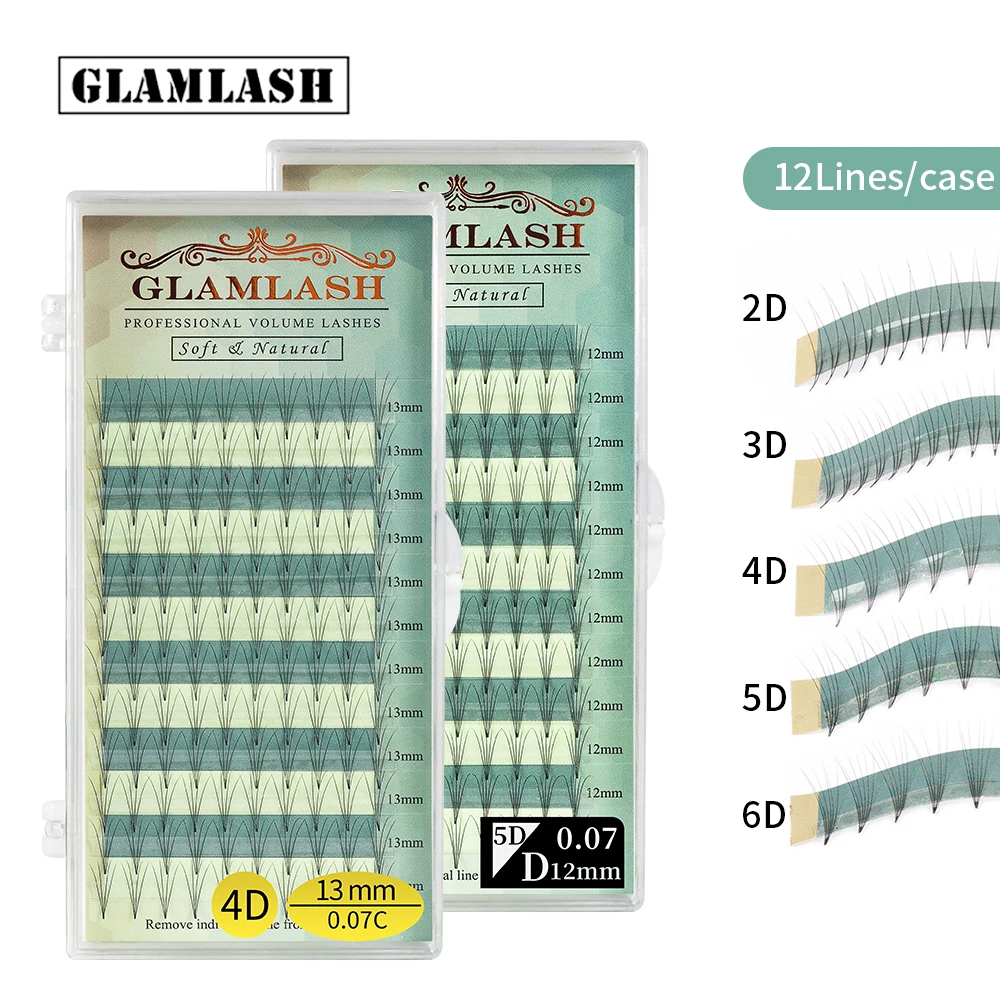 GLAMLASH Премиум готовые объемные веера 2D 3D 4D 5D 6D фаннированные ресницы наращивание