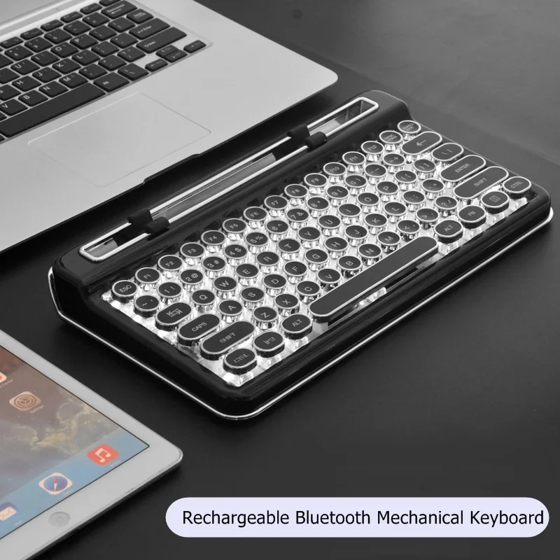 Новая перезаряжаемая Беспроводная/Проводная Механическая Bluetooth клавиатура с 76