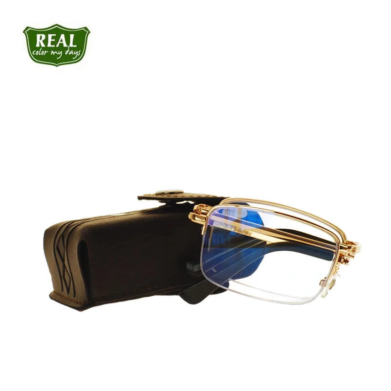 

Очки для чтения Halfrim с защитой от синего света для мужчин и женщин, складные очки с мультифокусом, металлическая оправа