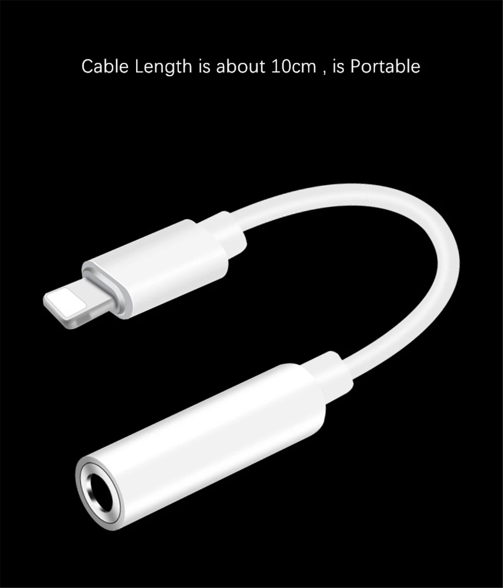 Освещение на 3,5 мм разъем AUX аудио адаптер для iPhone 7 8 Plus X XR XS 11 Pro Max преобразователь для наушников музыкальный соединительный кабель с адаптером