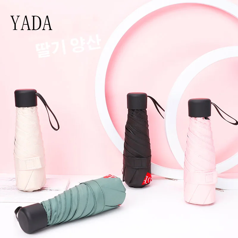 

YADA Mini Pocket Fruit Strawberry Umbrellas Parasol Folding Male Umbrellas Rain For Womens Anti UV Windproof Umbrella YS200002