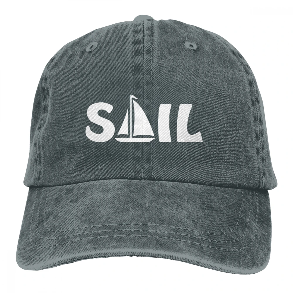 Sail Sailors Casquette черные унисекс Мужские Женские джинсовые бейсболка с ремешком кепки Регулируемая шляпа для гольфа папа