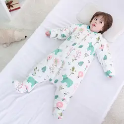 Спальный мешок для малышей на осень и зиму, детские пижамы-боди с обувью для детей 0-3 лет