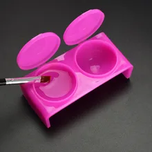 Портативная розовая пластиковая пара двойных открываний ручка для мытья ногтей пластиковая чашка для посуды с крышкой Инструменты для укладки ногтей