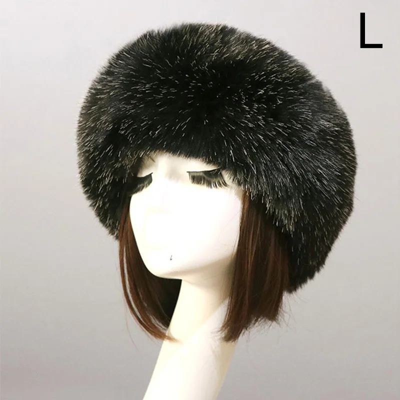 Women Faux Fur Cap Fashion Casual Solid Winter Warm Comfortable Female Short Plush Hairband Empty Top Hat Outdoor Ski Hats mens fur bomber hat