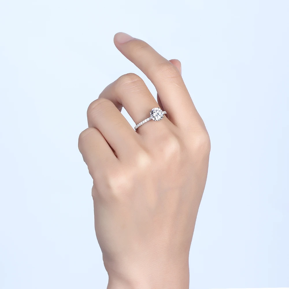 DovEggs, романтическое кольцо из белого золота 14 к, 3ct Cusion Cut EF, белое Ювелирное кольцо с муассанитом и бриллиантами для женщин, подарок на свадьбу, помолвку