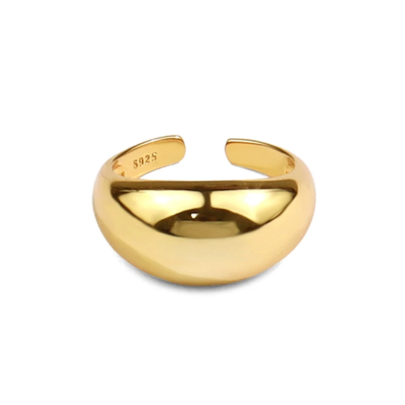 VENTFILLE 925 Sterling Silver Ring for Women Men Smooth Geometric Finger Ring Adjustable Party Jewelry Wholesale - Image 5