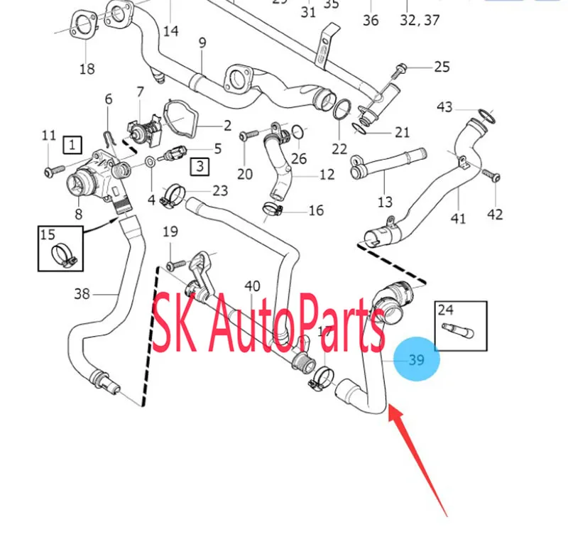 30774513 охлаждение двигателя-охлаждающая жидкость для возврата воды шланг Труба Охлаждающей жидкости шланг для Volvo S60 2011-2013 S80 V70 XC60 XC70 XC90 2007-2013