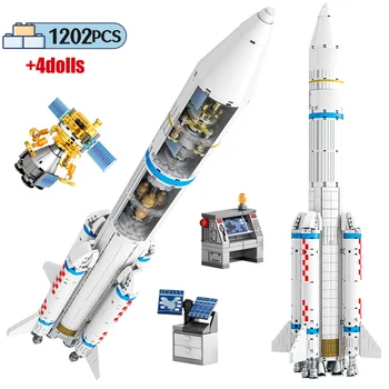 

SEMBO 1202pcs City Aerospace Rocket Astronaut Building Blocks Creator Technic Space Launcher Figure Bricks Toys For Children
