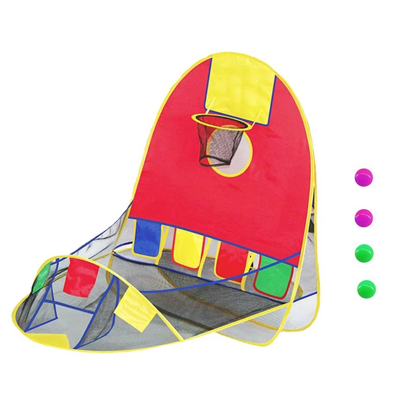 

Portable Ball Tent Kid Foldable Playing Tent Goal Basketball Hoop Tent Indoor Outdoor Large Space Sports Arcade Playhouse