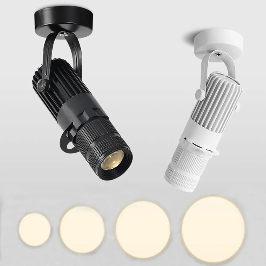

Adjustable Focus COB Led Downlight Surface Mounted 15W 20W LED Ceiling Spotlight For Background Bar Restaurant Museum Decor
