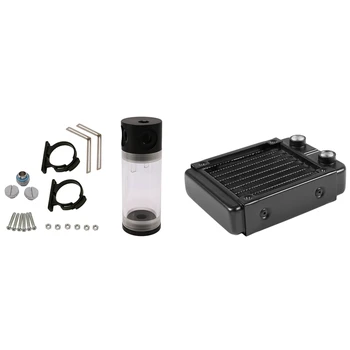 

G1/4 90mm Aluminium Heat Radiator for PC CPU Water Cooling & Acrylic Cylinder Reservoir Water Tank G1/4 50mm x 140mm