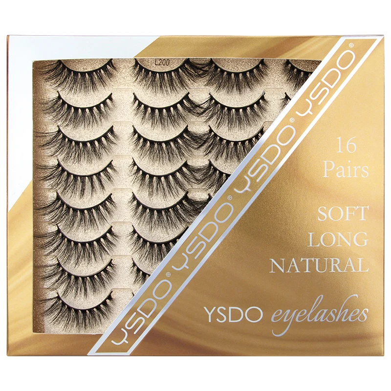 Natural Mink False Eyelashes Dramatic Fluffy 3D Lashes