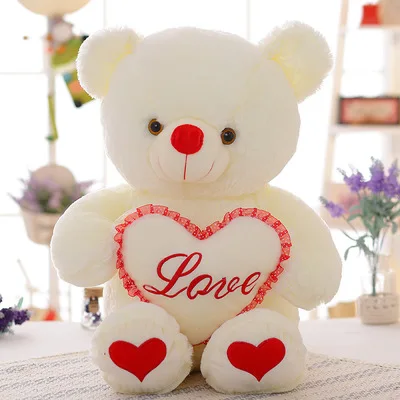 50cm Creative Light Up LED Teddy Bear Stuffed Animals Plush Toy Colorful Glowing  Gift for Kids