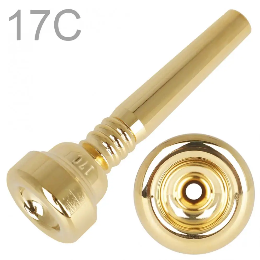 Trumpet Mouthpiece 17C Brass Gold Plated Professional Trumpet Mouthpiece with Rich Tone trumpet mouthpiece