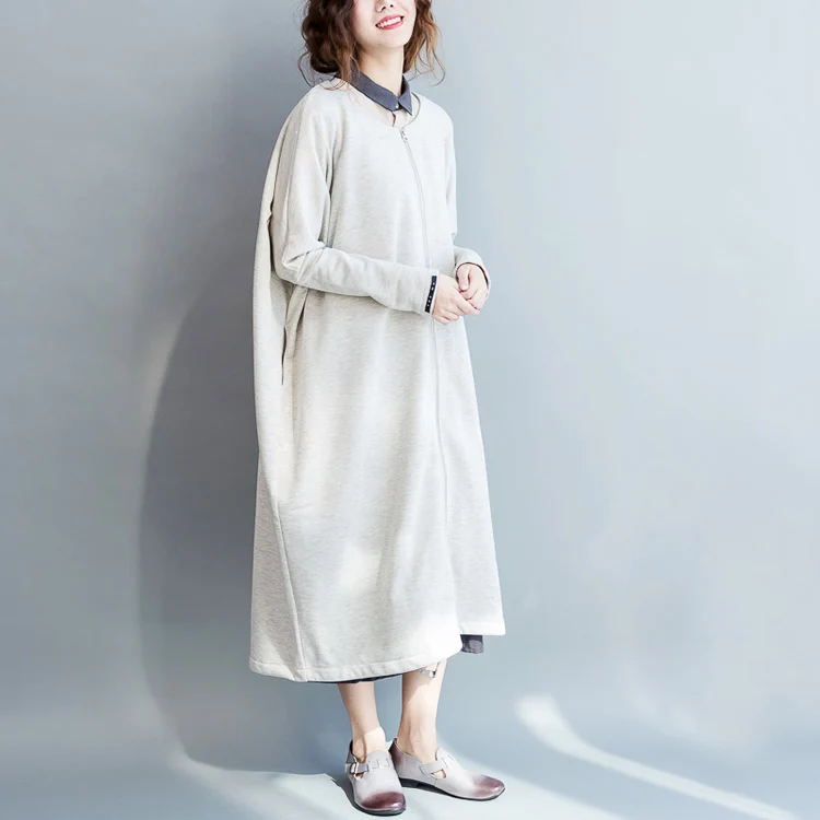 Women Plus Size Trench Coat Outerwear Ladies Solid Color Loose Zipper Long Coat Female Autumn Spring Casual Long Overcoat