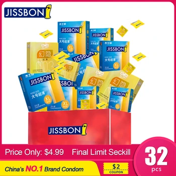 Jissbon préservatif mince pour le sexe contraceptif produits intimes produits de sexe adulte pénis manchon Extender préservatifs de grande taille pour les hommes