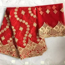 Новое поступление африканская Базен riche ткань с бисером шнур кружевная ткань морская парча ткань для свадьбы KY110816