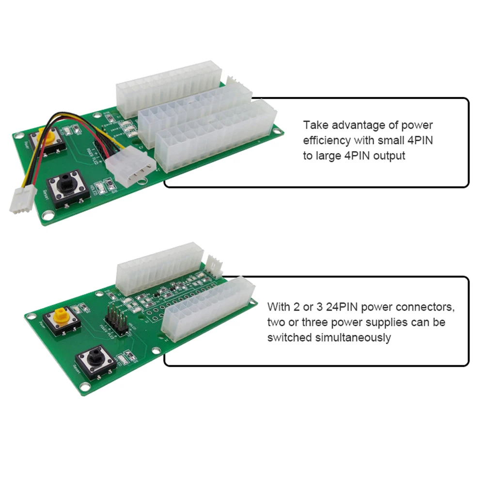4PIN And 24 Pin Cord Mining Power Supply Start Board Power Cable Synchronous Mining Expansion Card Start Line