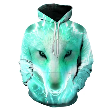 

BZPOVB Wolf Printed Hoodies Men 3d Hoodies Brand Sweatshirts Boy Jackets Quality Pullover Fashion Tracksuits Coat