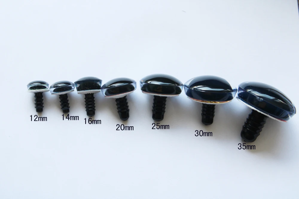 3D Glitter Plastic Safety Toy Eyes 9-35mm 10pcs