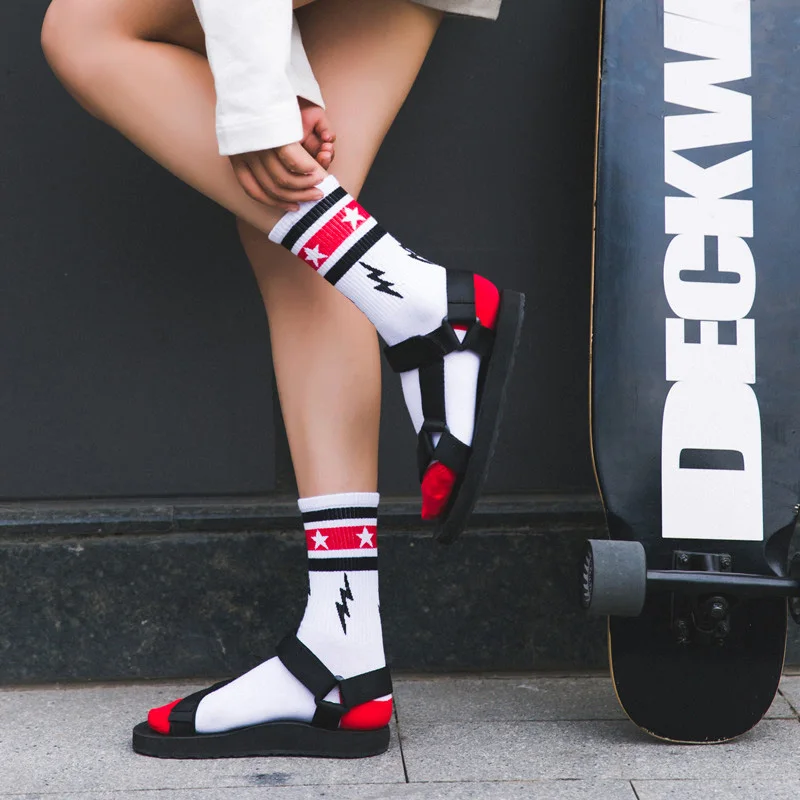 

Cotton Letter Harajuku Hip Hop Casual Sox Long Skateboard Socks women's Street Boat Sock for Male Low Cotton Socks Art Male Sox