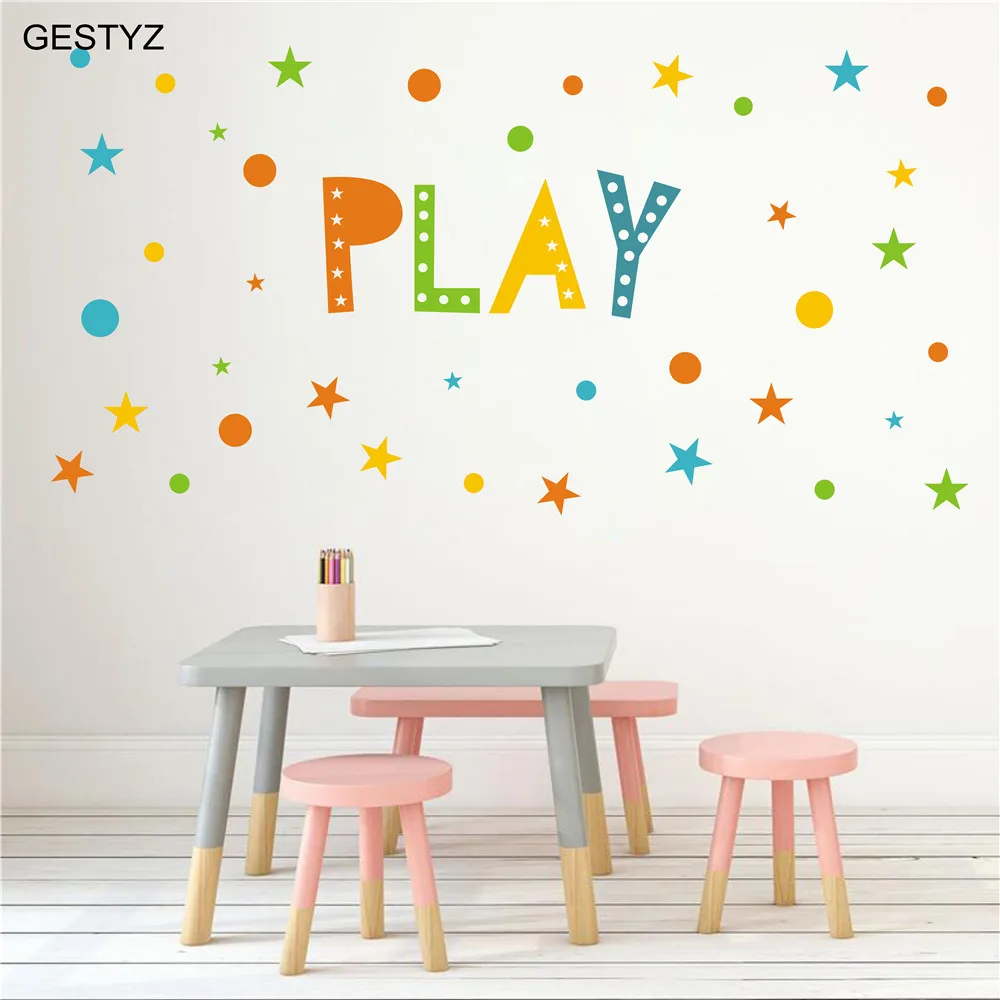 Play Wall Decals Playroom Wall Decor Modern Wall Decals for Kids Girls
