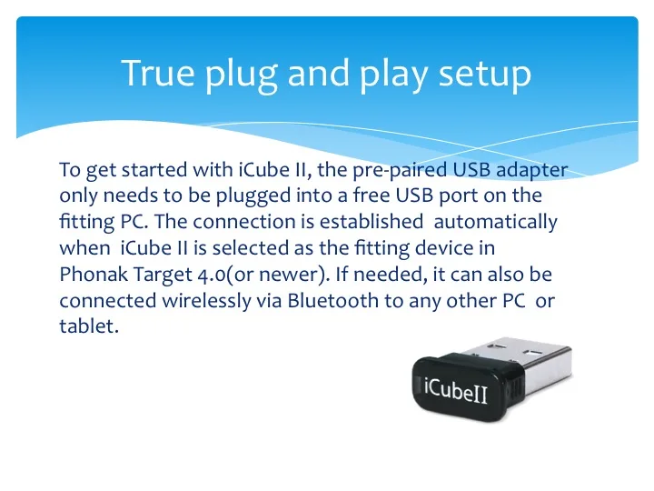 Цифровой Bluetooth беспроводной Phonak слуховой аппарат программируемый ящик iCube II