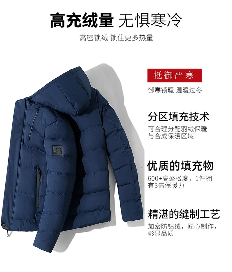 Winter New Style MEN'S Cotton Clothes Thick Warm Hooded Coat Men's Korean-style Trend Cotton-padded Clothes Youth Cotton-pa