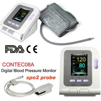 

CONTEC08A Digital Color LCD Blood Pressure Monitor NIBP+Cuff+Adult SPO2 Probe USB Software