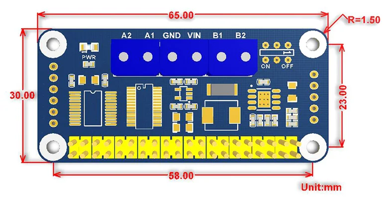 Головной убор для водителя двигателя для Raspberry Pi, интерфейс 2c управляется через интерфейс I2C, будет управлять двумя электродвигателями