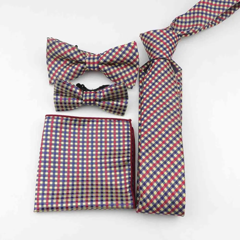 Полиэстер мужские дизайнерские обтягивающие, в полоску платок носовой платок бабочка галстук-бабочка галстук комплект Наряд для родителей и ребенка в партии - Цвет: 10