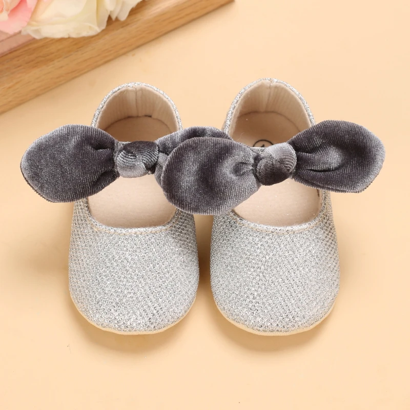 Infant Newborn Baby Girls Princess Non-Slip Floral Border Shoes Toddler Baby Soft PU Leather Prewalker Shoes Solid First Walkers