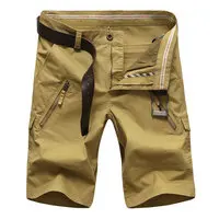 khaki without belt Красивые модные мужские шорты Карго, прямые, свободные, модные, хлопковые, мужские короткие брюки, плюс размер 41 - Цвет: khaki without belt
