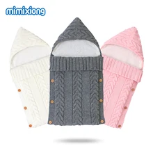 Осенний конверт для новорожденных; спальные мешки для малышей; зимняя теплая детская коляска; спальный мешок; вязаная уличная пеленка для малышей
