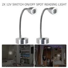 2 шт. 3 Вт 12 в теплый светодиодный светильник для чтения в месте включения выключения Camper Caravan VAN лодка, дом на колесах теплый светильник