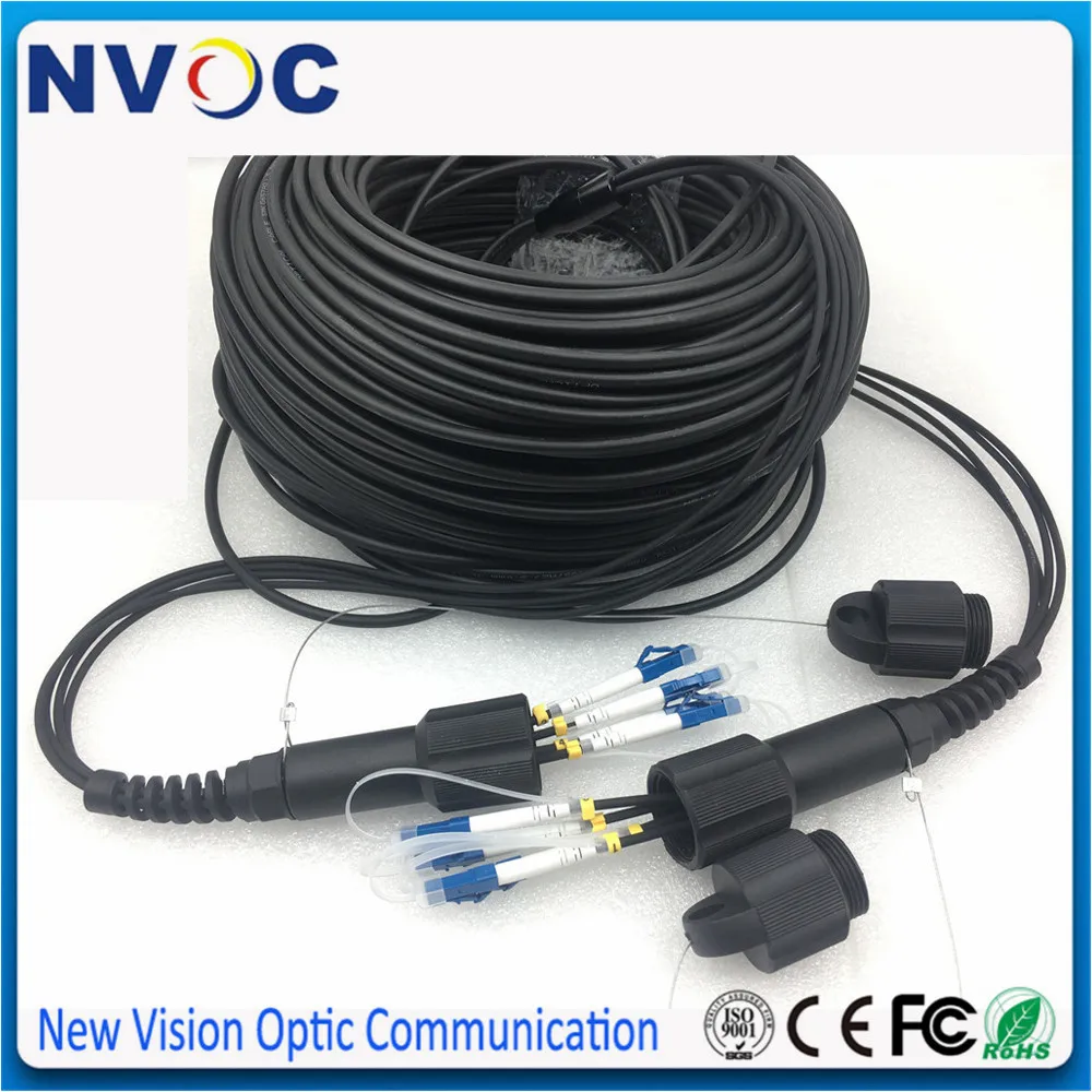 SM 4 ядра G657A бронированный черный LSZH кабель 0 мм PDLC/UPC(4 ядра) PDLC/UPC(4C) 10/20/30/40/50 м LCUPC
