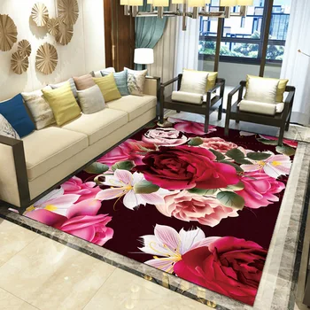 

New Classical Simple Carpet 3D Rose Flowers Rug Hallway Carpets for Living Room Bedroom Area Rugs Kitchen Bath Antiskid Mats