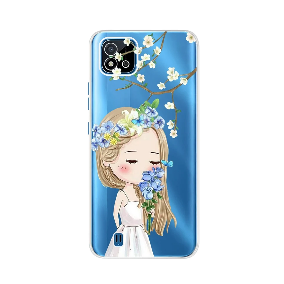 neck pouch for phone For Realme C11 2021 Case Cover Soft TPU Clear Back Shell Cartoon Cute Painting Slim Coque Fund For Realme C 11 RralmeC11 RMX3231 iphone waterproof bag