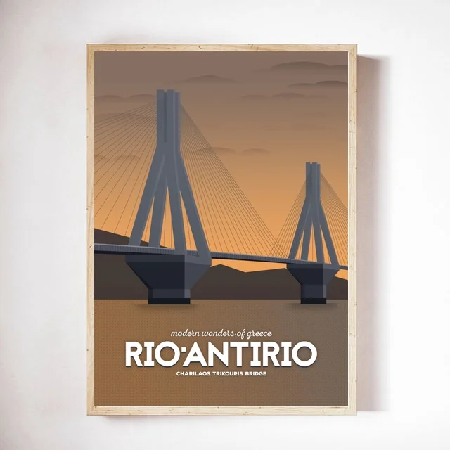 Холщовый плакат Rio-Antorio с абстрактной картой | Дом и сад