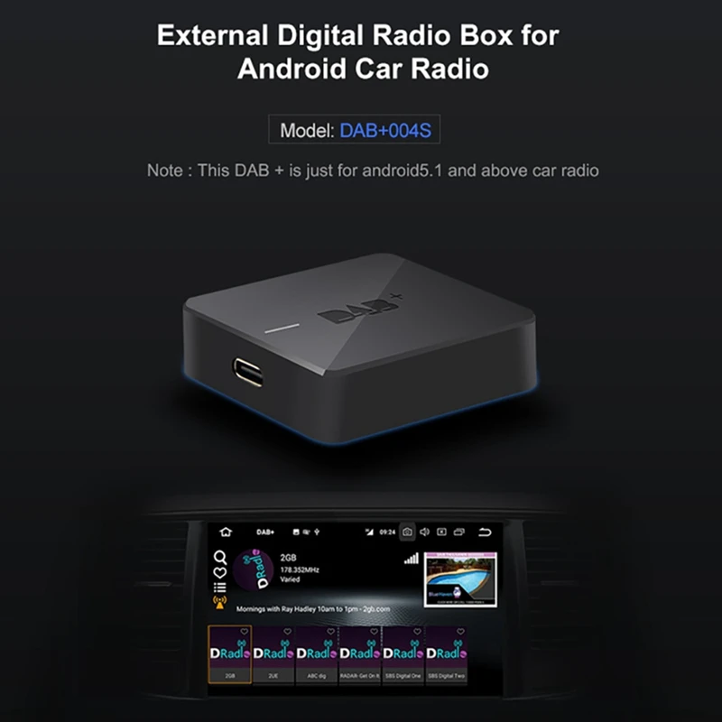 Универсальный Приемник для цифровой аудиовещания 5 В USB Type-C порт DAB Plus