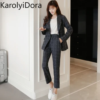 

Fashion 2020 Spring New Temperament Fashion Lapel Double-Breasted Slim Waist Suit OL Set