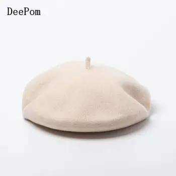 

DeePom Winter Wool Beret Women CasuaL Warm Beret Hat Cap Autumn Party Club Female Beret Beanie Painter Cap Female High Quality