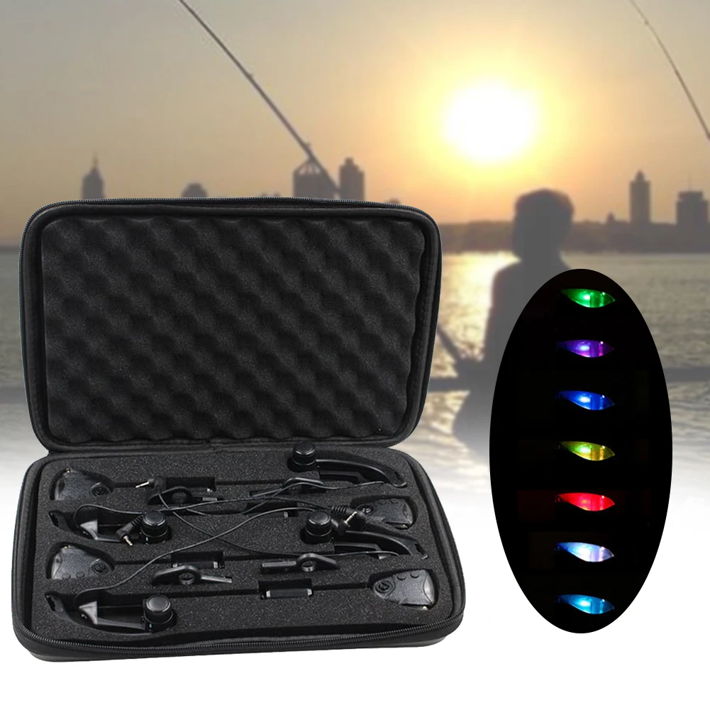 

Fishing Practical Black Flicker Carp Illuminated Accessories Indicator Outdoor Changeable Light 7 Colors Swinger Set Adjustable